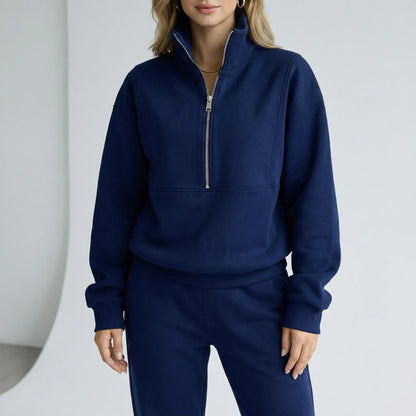 Maisie - Women’s matching lounge set with quarter zip and straight leg
