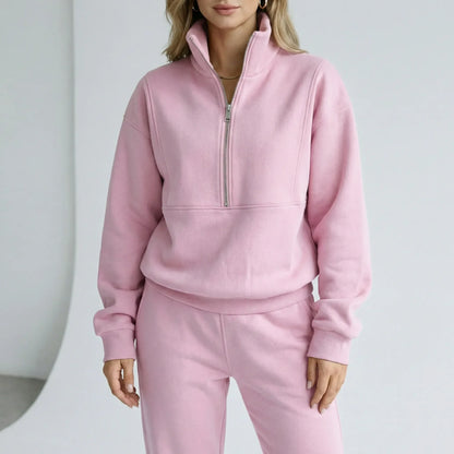 Maisie - Women’s matching lounge set with quarter zip and straight leg