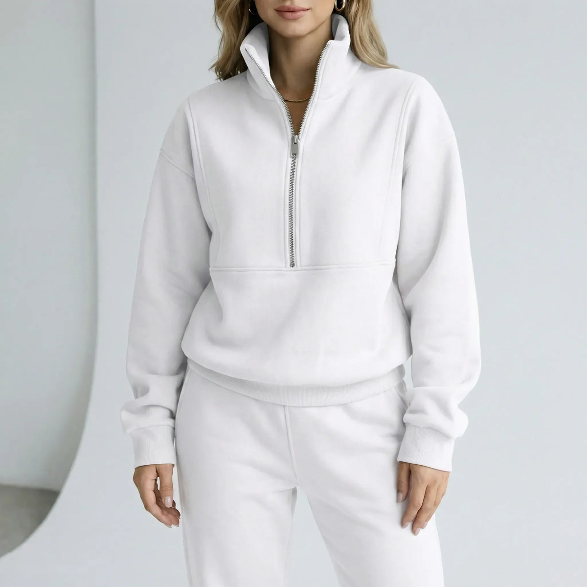 Maisie - Women’s matching lounge set with quarter zip and straight leg