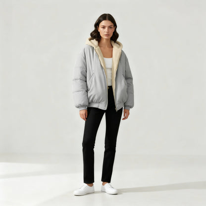 Maisie - Women’s oversized hooded bomber jacket with warm fleece lining
