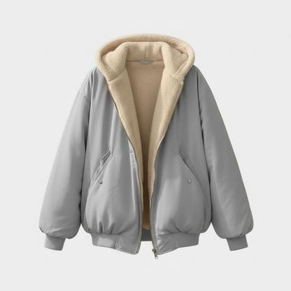 Maisie - Women’s oversized hooded bomber jacket with warm fleece lining