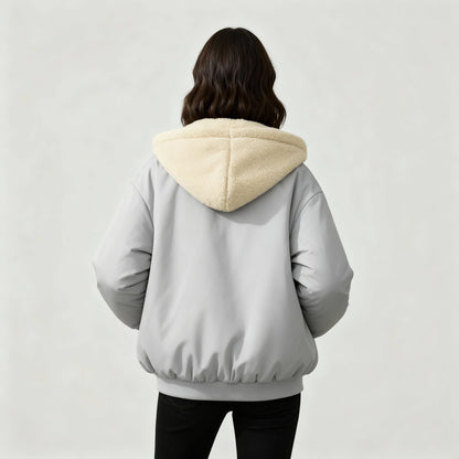 Maisie - Women’s oversized hooded bomber jacket with warm fleece lining