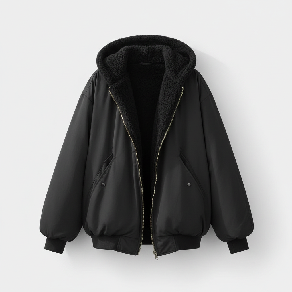 Maisie - Women’s oversized hooded bomber jacket with warm fleece lining