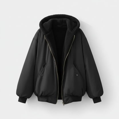 Maisie - Women’s oversized hooded bomber jacket with warm fleece lining