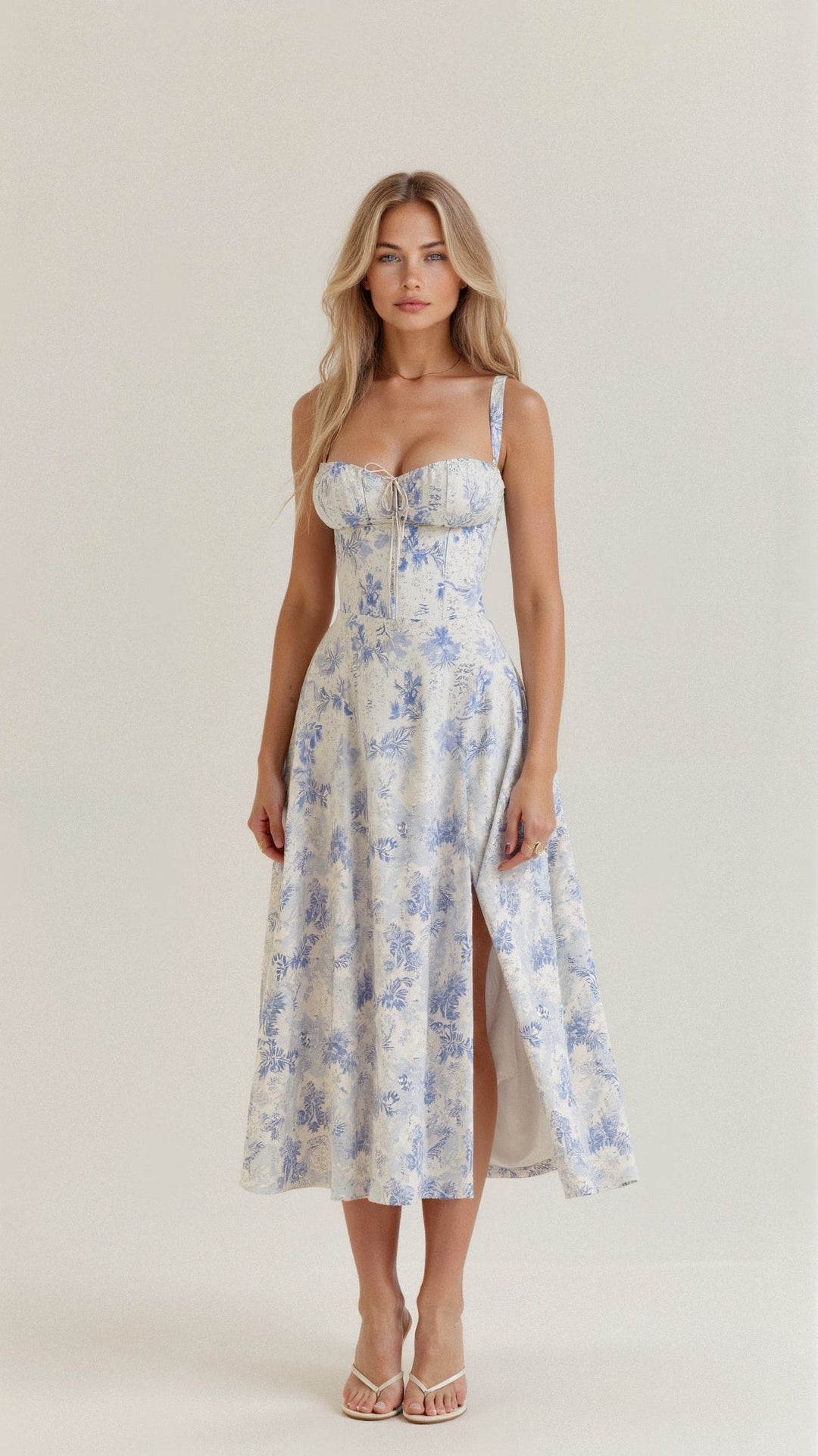 Matilda - Elegant Women's Wedding Guest Dress with Sweetheart Neckline and Front Split