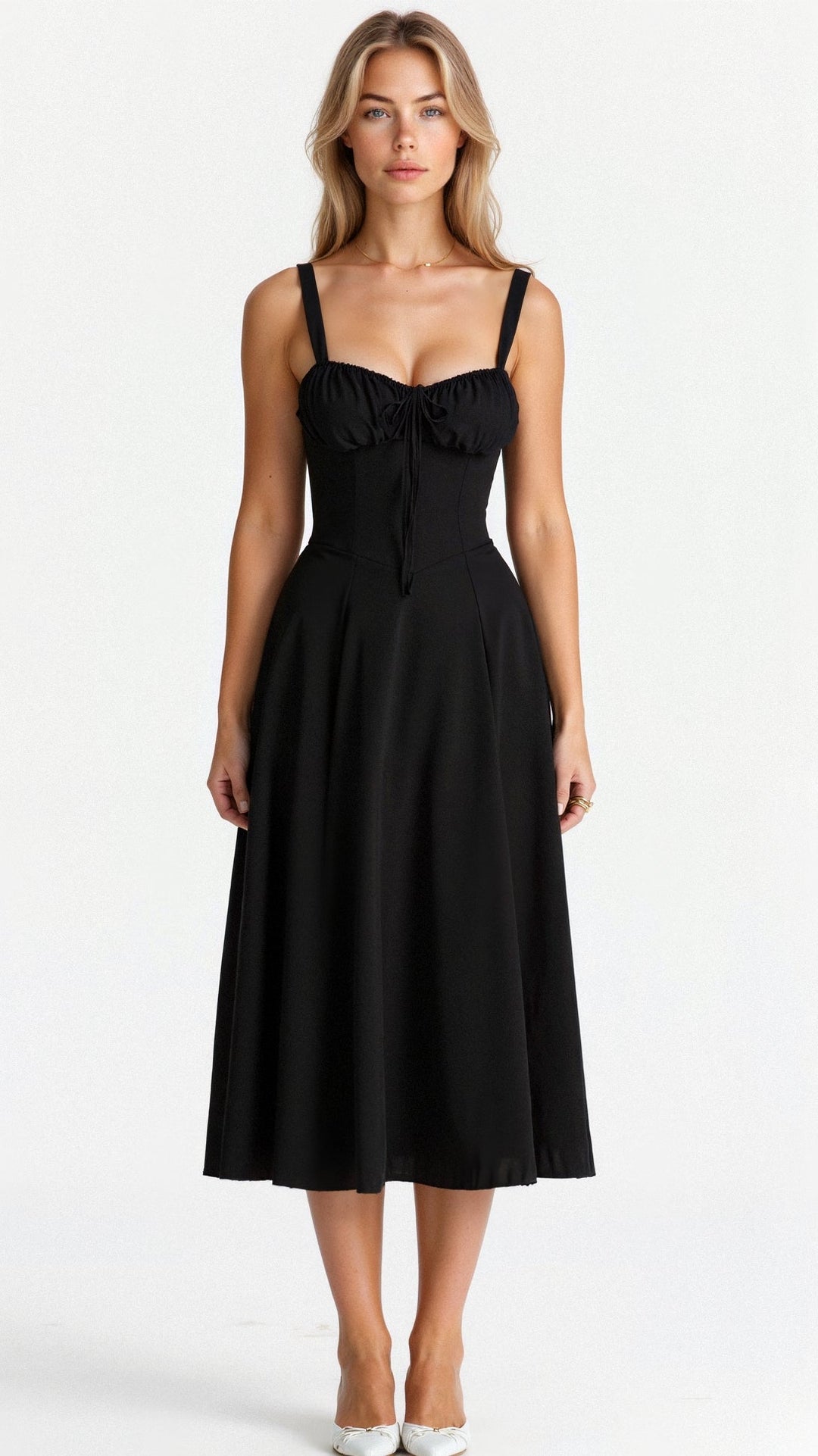 Matilda - Elegant Women's Wedding Guest Dress with Sweetheart Neckline and Front Split