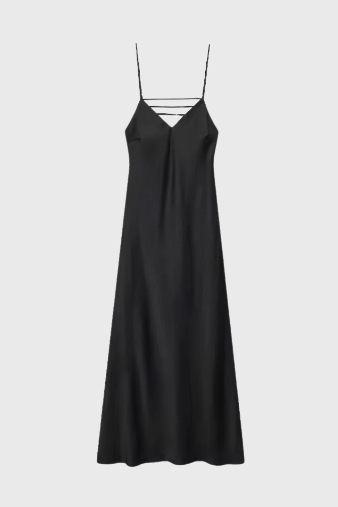 Maxi Dress Women - Slip Dress V-Neck Thin Straps Glossy Finish