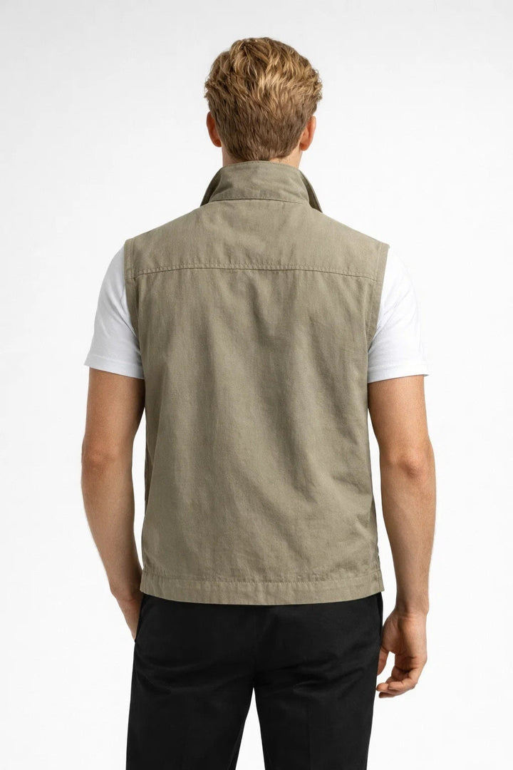 Men's Bodywarmer - Lightweight Multi-Pocket Stand Collar | Casual
