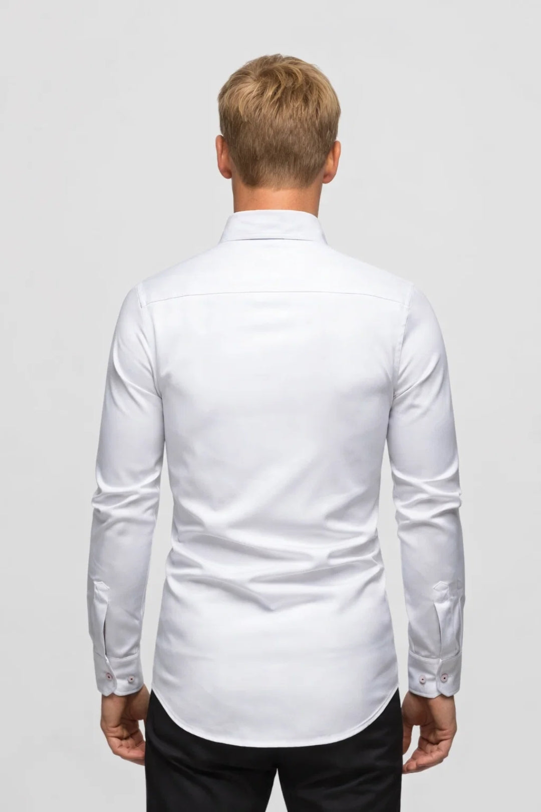 Men's Shirt - Slim Fit Plain with Contrast Paisley Inner | Elegant