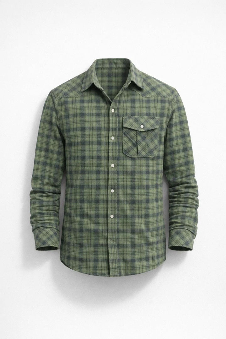 Men's Shirt - Long Sleeve Check with Chest Pocket | Casual Classic
