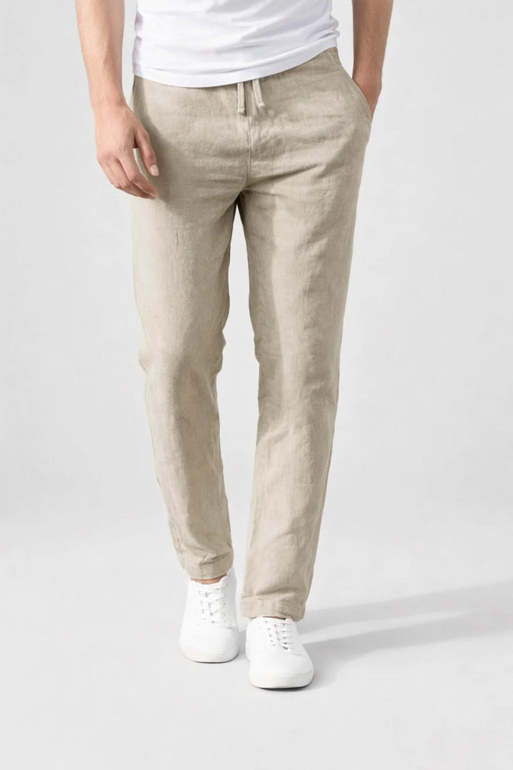 Men's Trousers - Relaxed Straight Fit Drawstring Waist | Summer Casual
