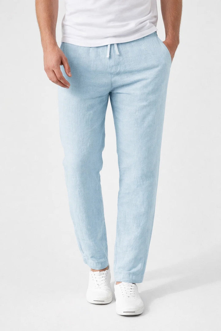 Men's Trousers - Relaxed Straight Fit Drawstring Waist | Summer Casual