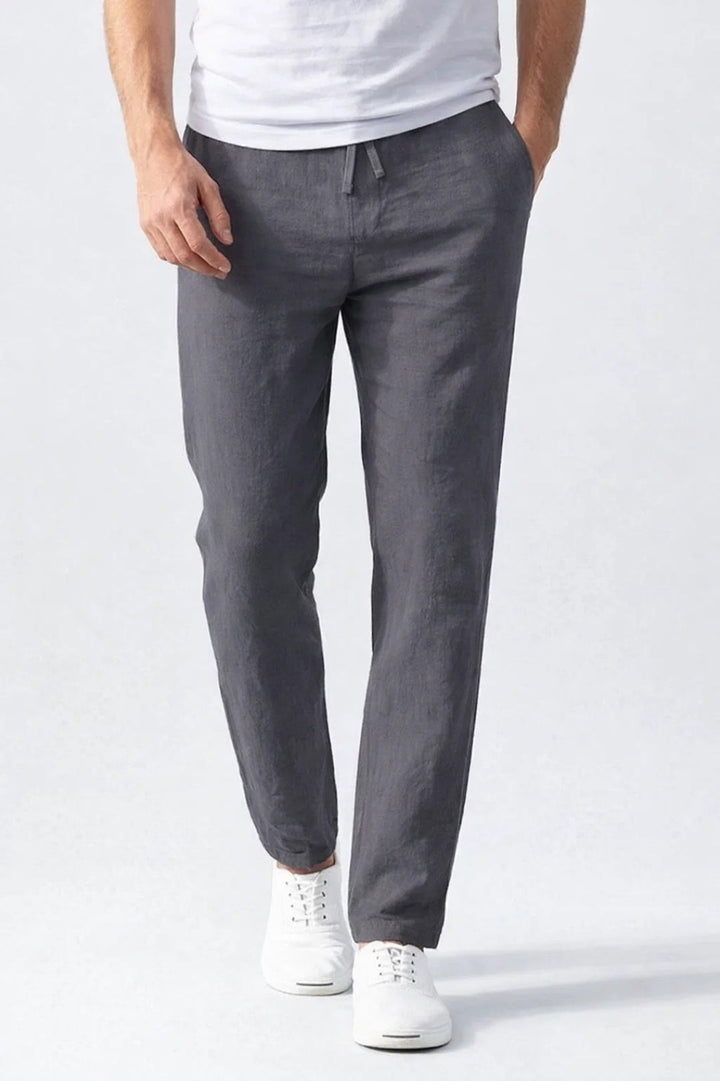 Men's Trousers - Relaxed Straight Fit Drawstring Waist | Summer Casual