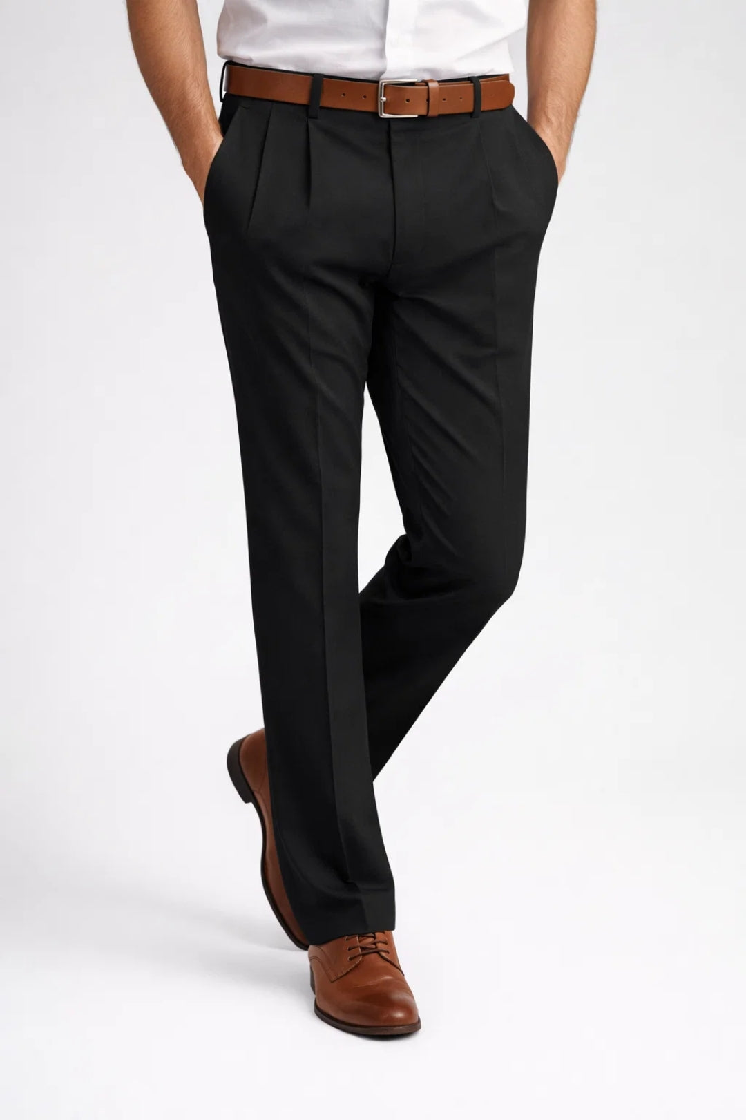 Work Trousers Men - Tailored Pleated Fit | Smart Formal Look