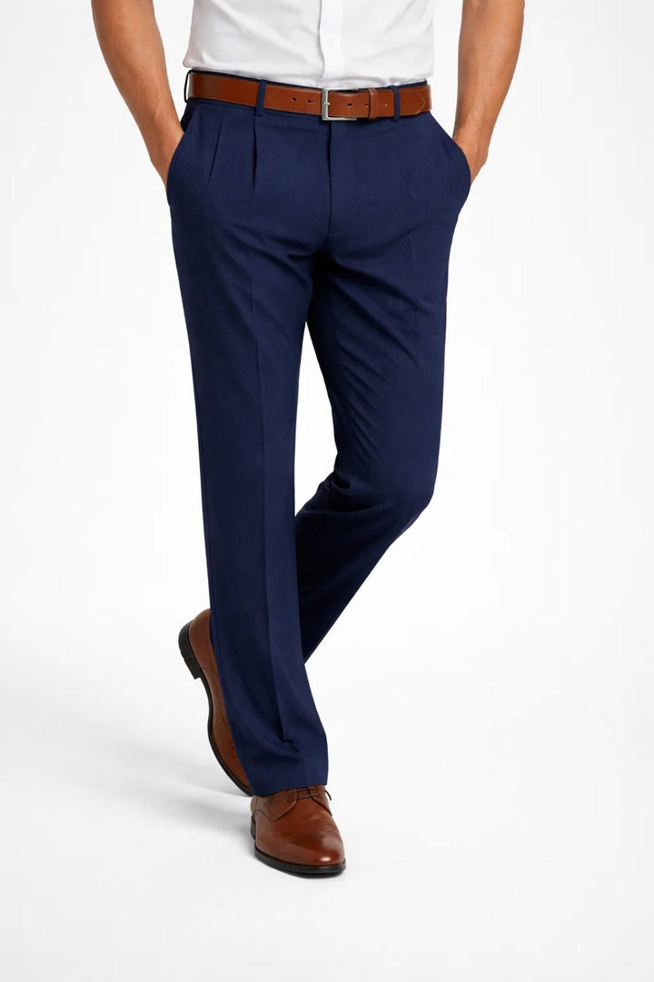 Work Trousers Men - Tailored Pleated Fit | Smart Formal Look