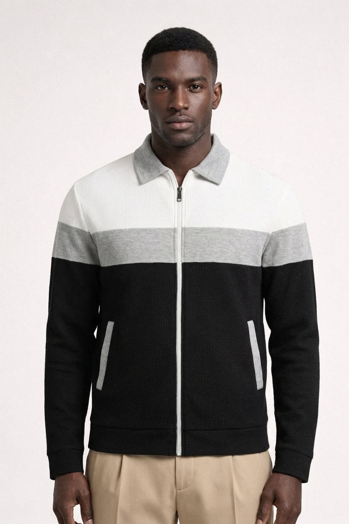 Men's Vest - Colour Block Zip Design | Casual