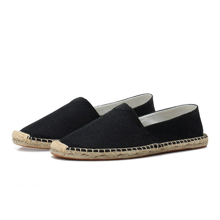 Oliver - Casual Men's Linen Espadrille Loafers with Woven Rope Sole