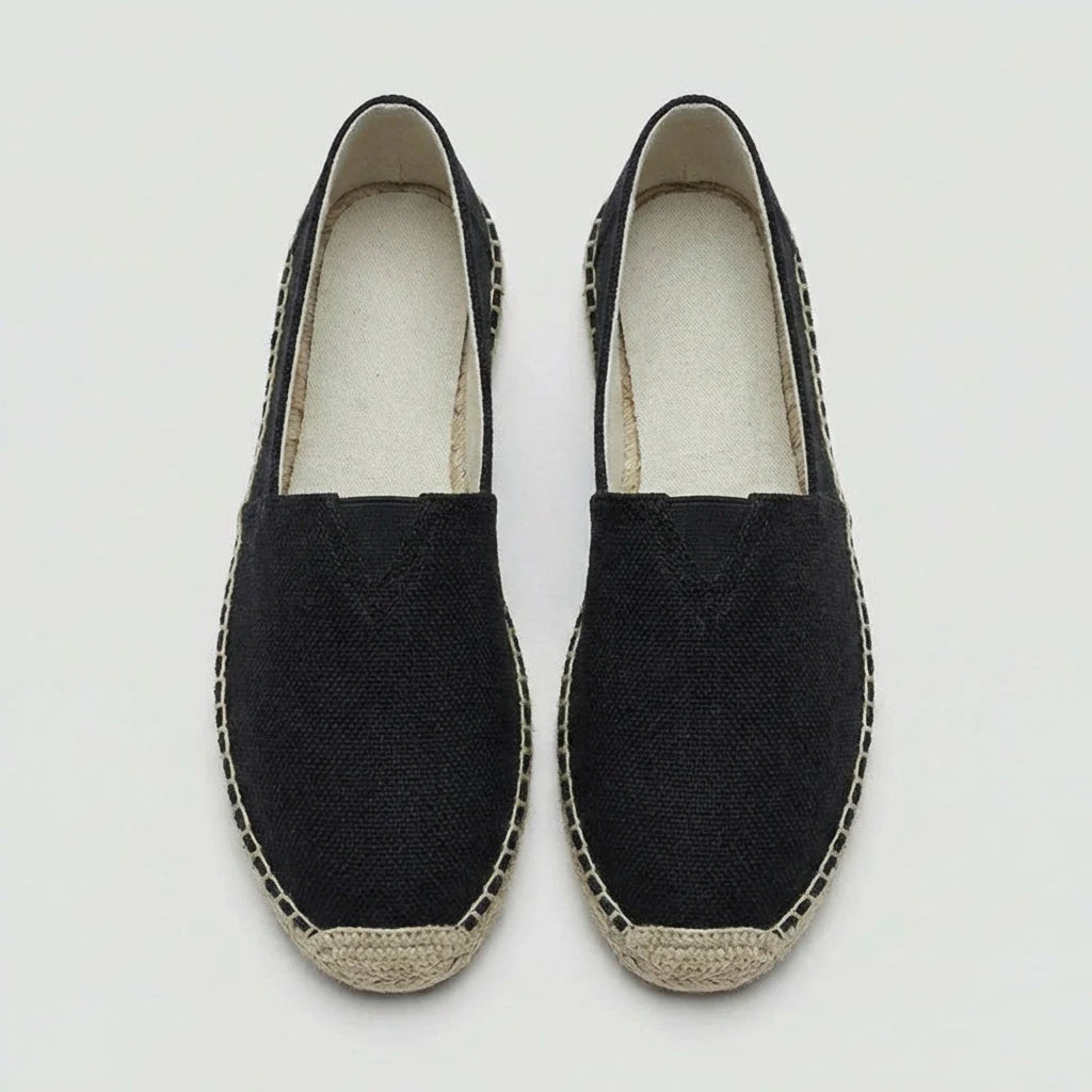 Oliver - Casual Men's Linen Espadrille Loafers with Woven Rope Sole