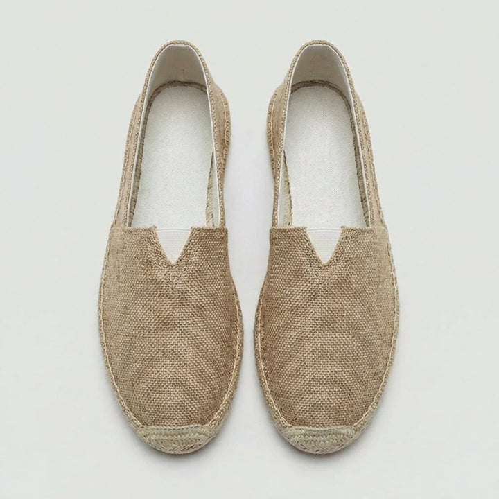 Oliver - Casual Men's Linen Espadrille Loafers with Woven Rope Sole