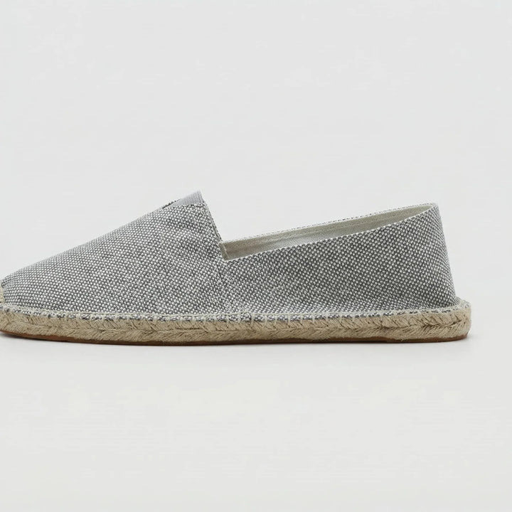 Oliver - Casual Men's Linen Espadrille Loafers with Woven Rope Sole