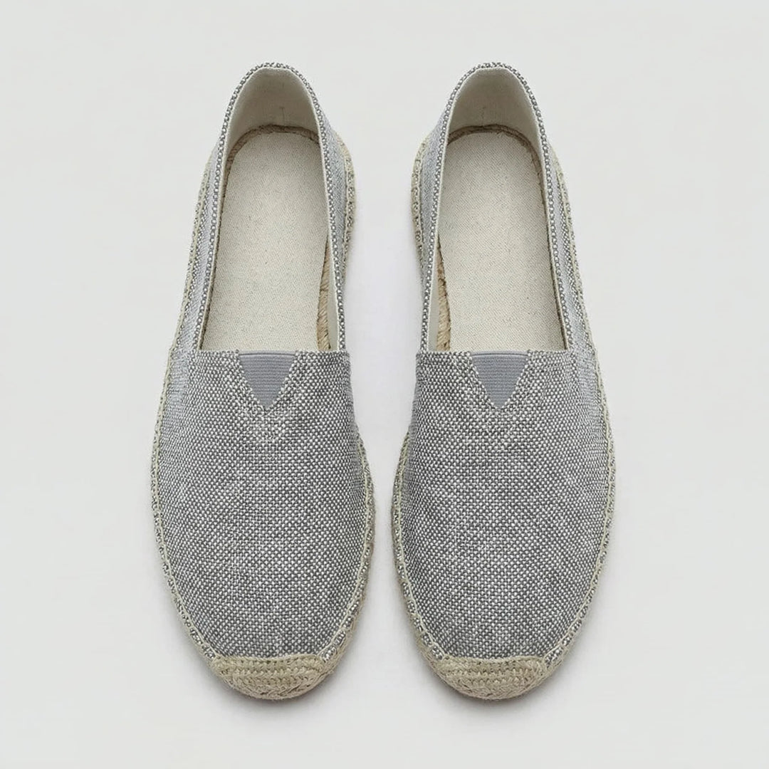 Oliver - Casual Men's Linen Espadrille Loafers with Woven Rope Sole