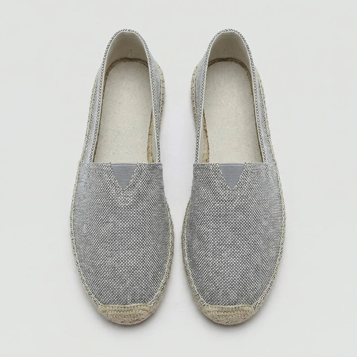 Oliver - Casual Men's Linen Espadrille Loafers with Woven Rope Sole
