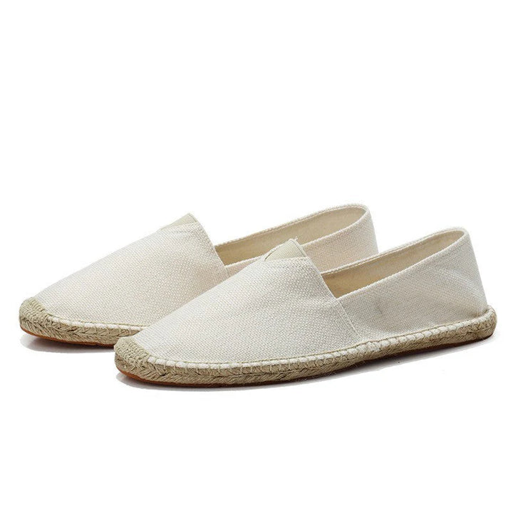 Oliver - Casual Men's Linen Espadrille Loafers with Woven Rope Sole
