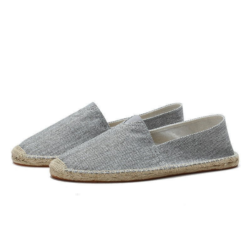 Oliver - Casual Men's Linen Espadrille Loafers with Woven Rope Sole