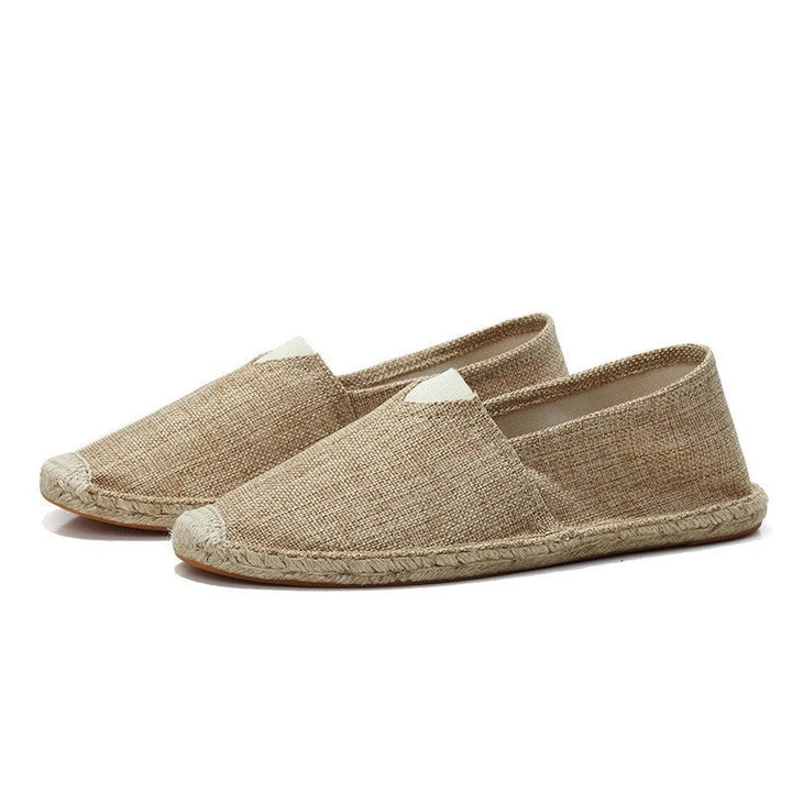Oliver - Casual Men's Linen Espadrille Loafers with Woven Rope Sole
