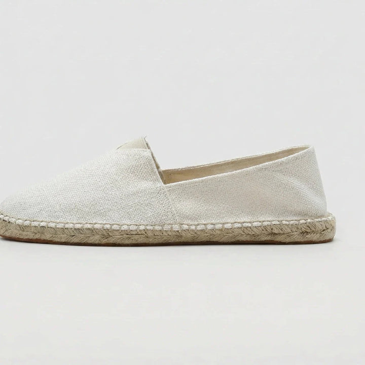 Oliver - Casual Men's Linen Espadrille Loafers with Woven Rope Sole