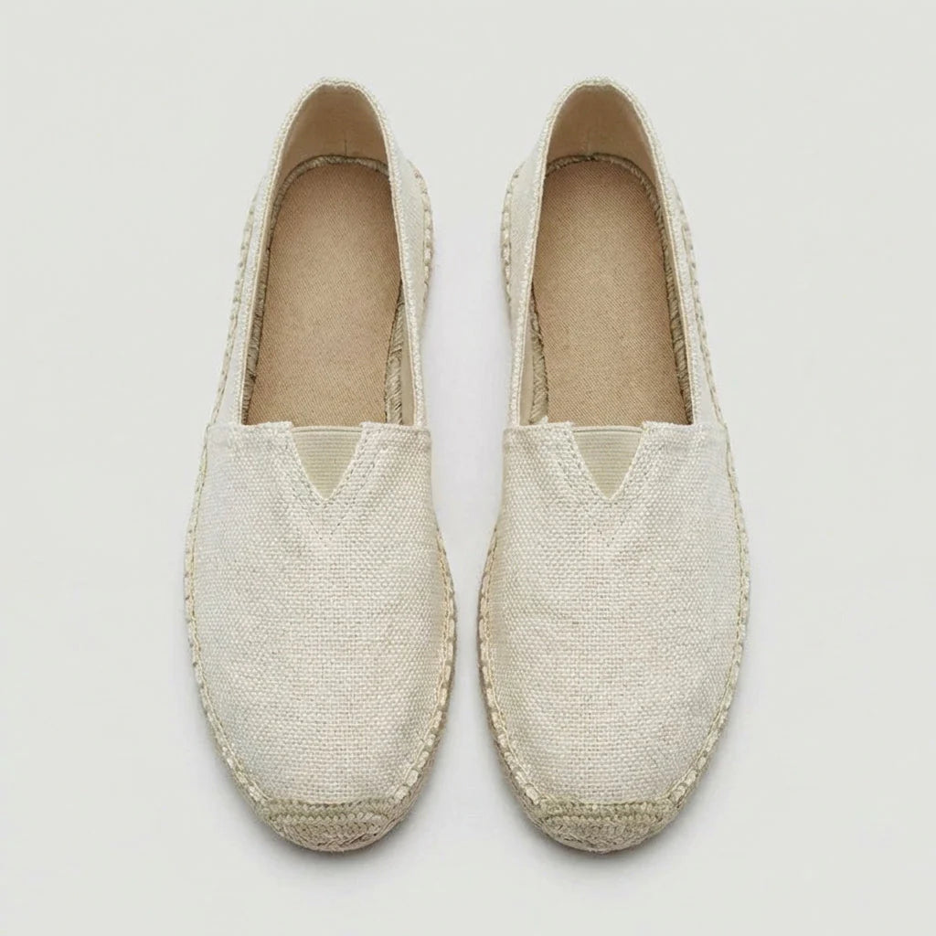 Oliver - Casual Men's Linen Espadrille Loafers with Woven Rope Sole