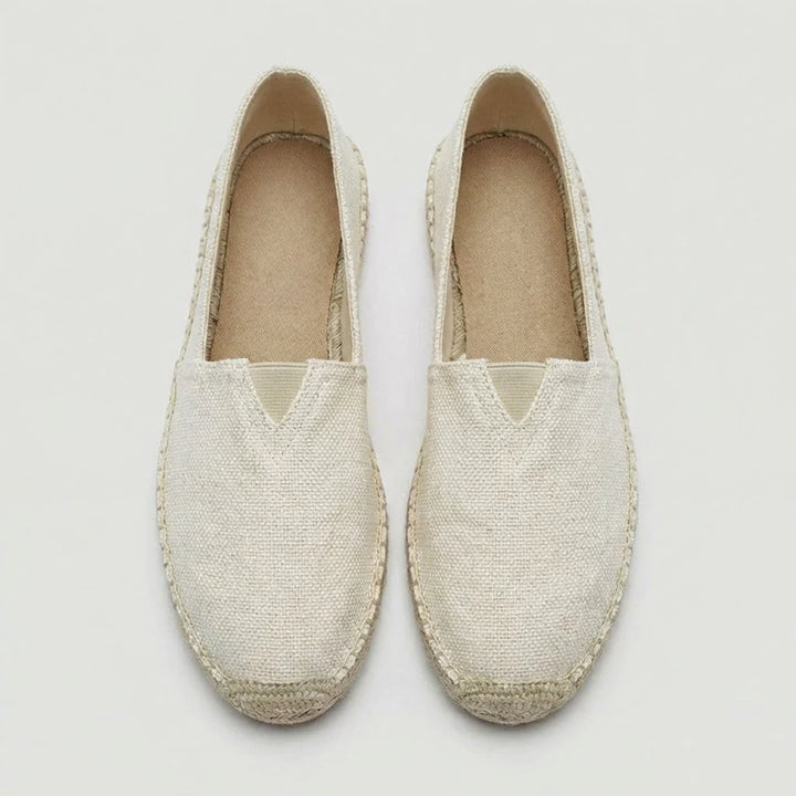 Oliver - Casual Men's Linen Espadrille Loafers with Woven Rope Sole