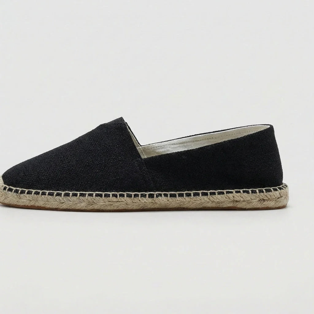 Oliver - Casual Men's Linen Espadrille Loafers with Woven Rope Sole