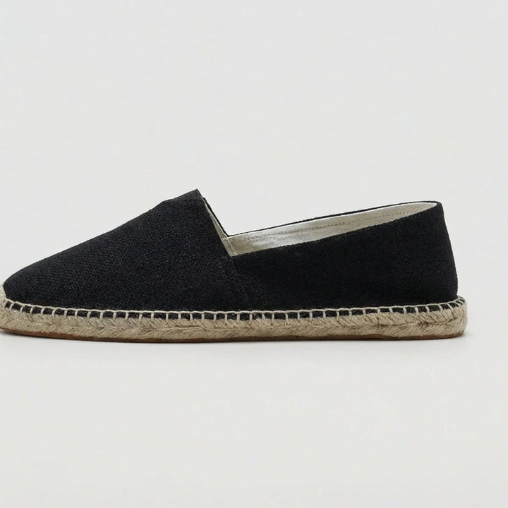 Oliver - Casual Men's Linen Espadrille Loafers with Woven Rope Sole