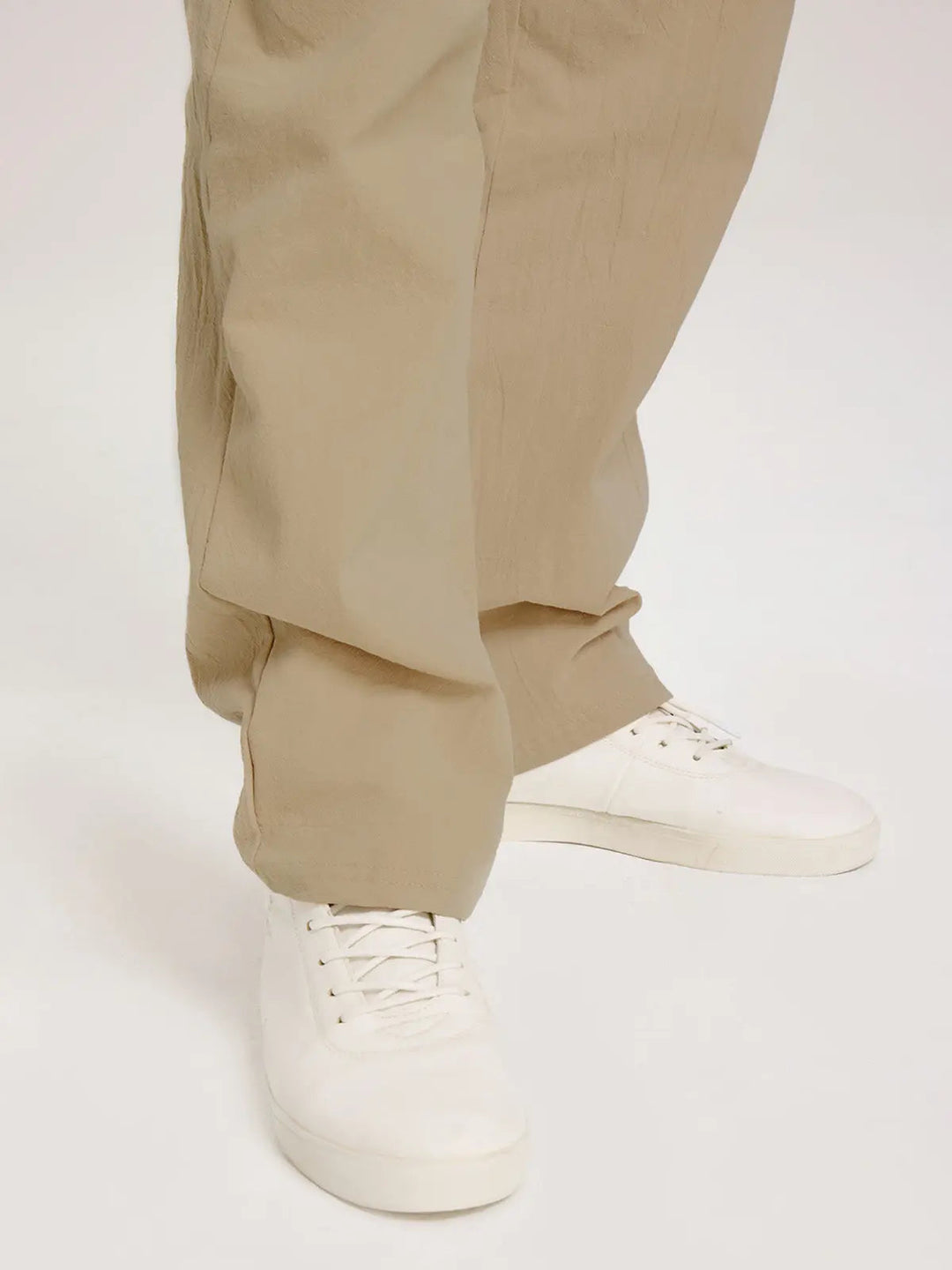Oliver - Casual Men's Linen Pants with Elastic Drawstring Waist and Straight Leg