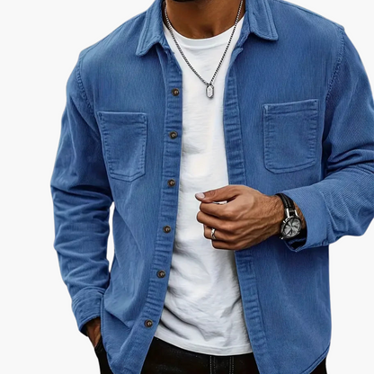 Oliver - Men's Autumn Jacket Casual Smart Corduroy Style with Chest Pockets