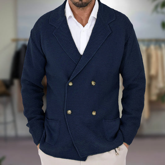Oliver - Men's Knitted Cardigan Smart Casual with Double Breasted Button Front