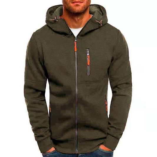 Oliver - Men's Lightweight Zip Up Hoodie for Autumn Casual Smart Style