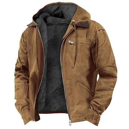 Oliver - Men's Outdoor Fall Jacket Hooded with Fleece Lined Interior