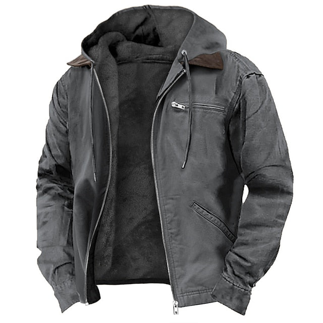 Oliver - Men's Outdoor Fall Jacket Hooded with Fleece Lined Interior