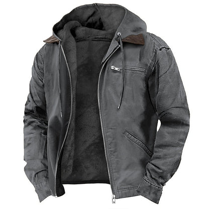 Oliver - Men's Outdoor Fall Jacket Hooded with Fleece Lined Interior