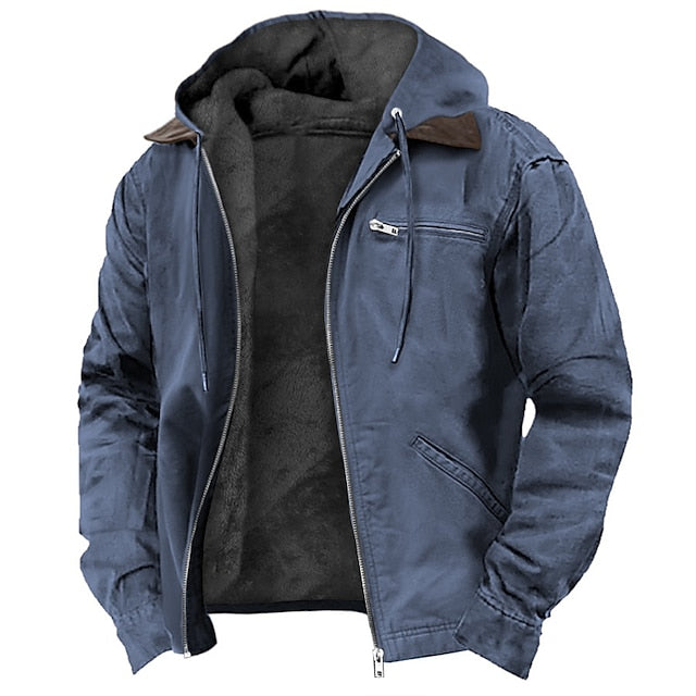 Oliver - Men's Outdoor Fall Jacket Hooded with Fleece Lined Interior