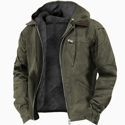 Oliver - Men's Outdoor Fall Jacket Hooded with Fleece Lined Interior
