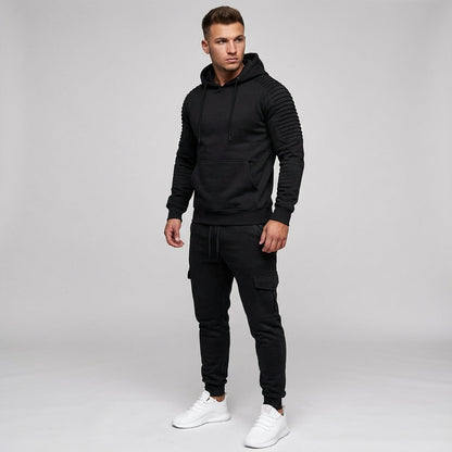 Oliver - Men’s matching hooded tracksuit with ribbed shoulders and cargo pocket