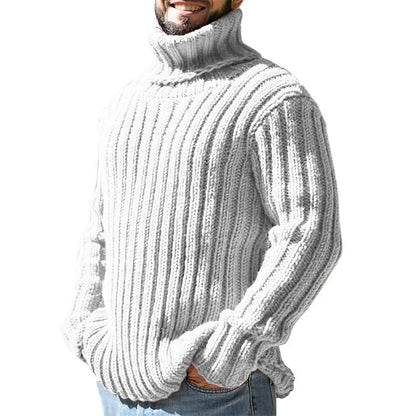 Oliver - Men’s smart chunky knitted turtleneck jumper with ribbed cuffs