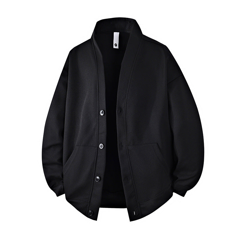 Oliver - Men's warm oversized knitted cardigan with v neck and button front