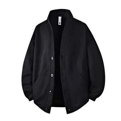 Oliver - Men's warm oversized knitted cardigan with v neck and button front