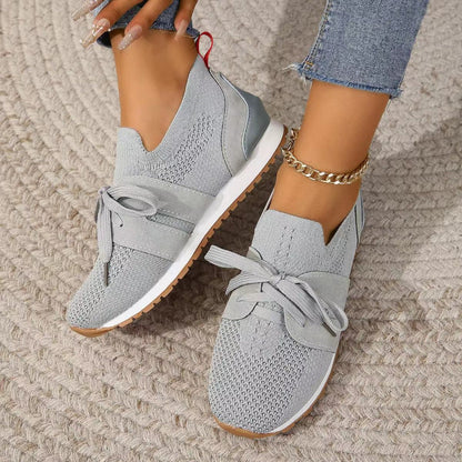Olivia - Casual Women's Orthopedic Sneakers with Knit Lace-Up Design