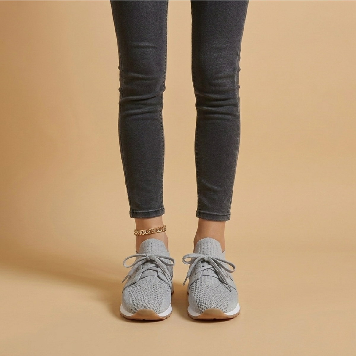 Olivia - Casual Women's Orthopedic Sneakers with Knit Lace-Up Design