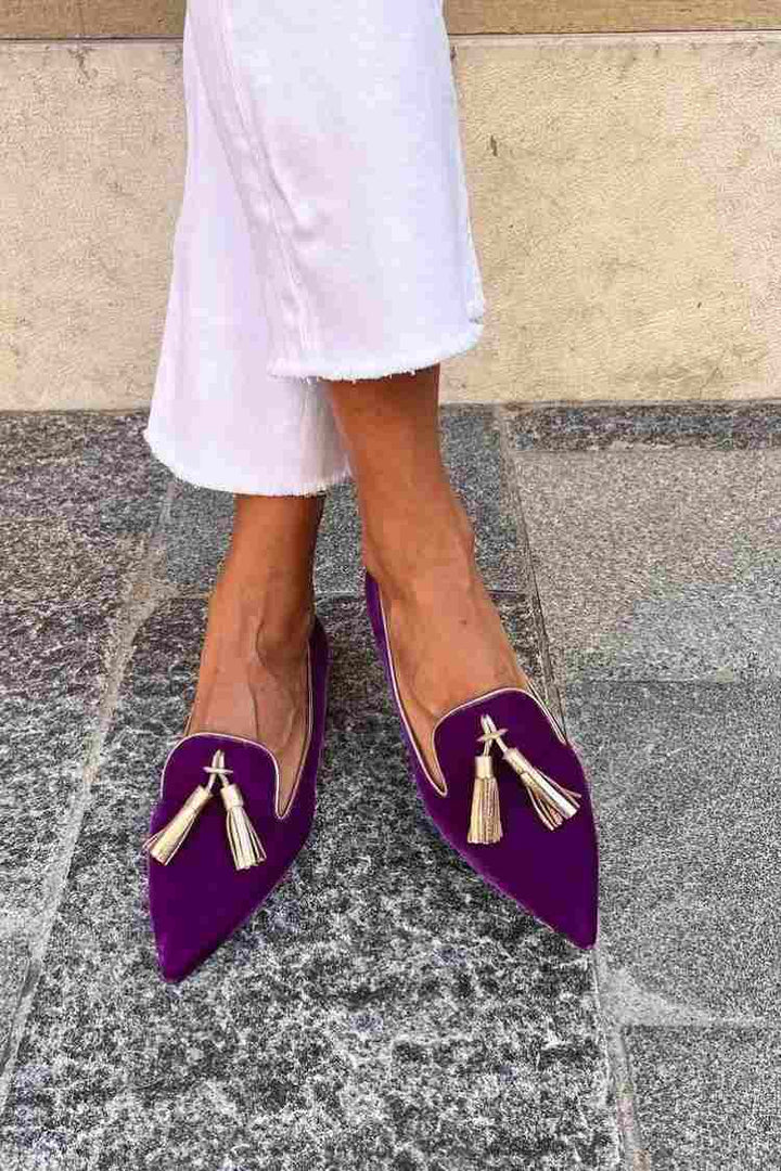 Olivia - Elegant Women's Comfort Loafers with Tassel and Pointed Toe
